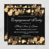 Winter Weddenschap Party Gold Lights Kaart (Voorkant / Achterkant)