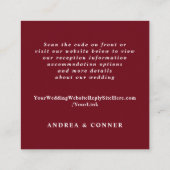 Winter Weddenschap Small Burgundy Card QR Code Informatiekaartje (Achterkant)