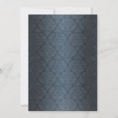 Winter Weddenschap Snowflake Blue Damask Kaart (Achterkant)