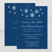 Winter Weddenschap Snowflakes Kaart (Voorkant / Achterkant)