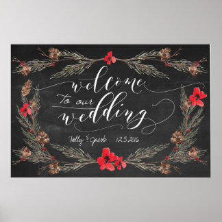 Winter Weddenschap Welkomstbord Poster