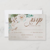 Winter Weddenschap White Rose RSVP met maaltijdopt (Voorkant)