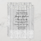 Winter Weddenschap Wood Lace Party Uitnodiging (Voorkant / Achterkant)