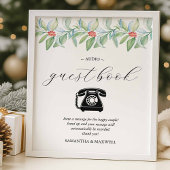 Winter Wedding Audio Guest Book Sign Poster
