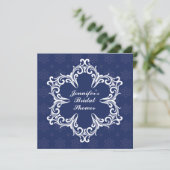 Winter Wedding Bridal Shower Invitation in Navy Kaart (Staand voorkant)