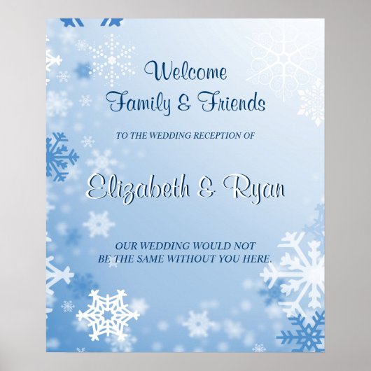 Winter Wedding Custom Wedding Welcome Poster (Voorkant)