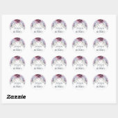 Winter Wedding Floral gepersonaliseerd Ronde Sticker (Vel)