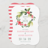 Winter Wedding Floral of Wreath | Datum opslaan Save The Date (Voorkant / Achterkant)