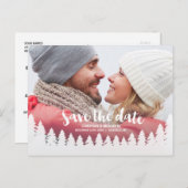 Winter Wedding Foto Save the Date Briefkaart (Voorkant / Achterkant)