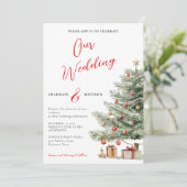 Winter Wedding Holiday Invitation (Debout devant)
