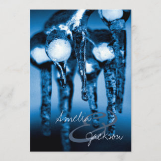Winter Wedding Icicles Wedding Invitations Kaart