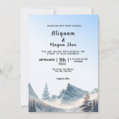 Winter Wedding Invitation Kaart Trees Vector (Voorkant)
