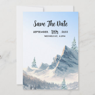Winter Wedding Invitation Kaart Trees Vector