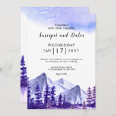Winter Wedding Kaart Evergreen Forest (Voorkant / Achterkant)