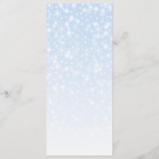 Winter Wedding menu, Snowflake Wedding Menu (Achterkant)