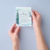 Winter Wedding Mountain Pine Trees Snow Flyer (Hand)