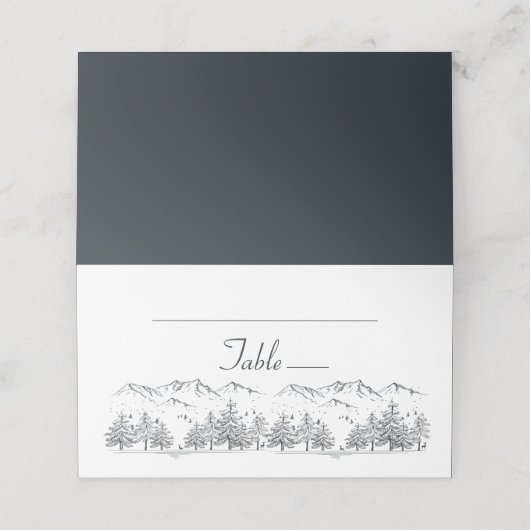 Winter Wedding Mountain Rustic, Country Slate Grey (Buitenkant ongevouwen)
