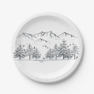 Winter Wedding Mountains Natuur Treat Land Papieren Bordje