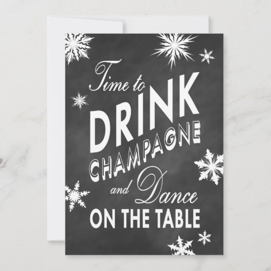 Winter Wedding nodigt tijd uit om Champagne te Dri Kaart (Voorkant)