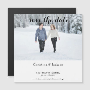 Winter Wedding Photo Save the Date Magnetische Uitnodiging
