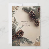 Winter Wedding Pine Cones Pine Naalden Kaart (Voorkant)