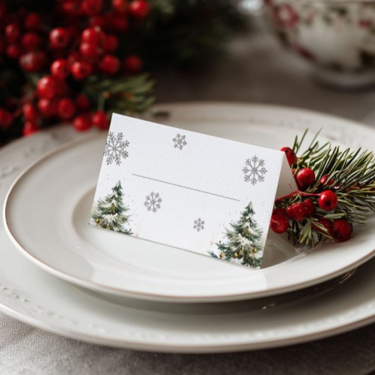 Winter Wedding Place Card Kerstbruiloft