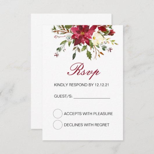 Winter Wedding RSVP-kaart, aangepaste RSVP-kaart RSVP Kaartje (Voorkant / Achterkant)