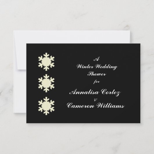 "Winter Wedding Shower" met sneeuwvlokken Kaart (Voorkant)