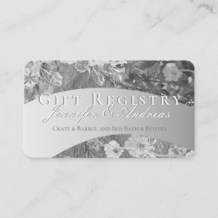 Winter Wedding Silver Gift Registry Informatiekaartje