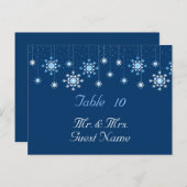 Winter Wedding Snowflakes Tafel Kaart (Voorkant / Achterkant)