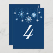 Winter Wedding Snowflakes Tafelnummer Kaart (Voorkant / Achterkant)