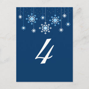 Winter Wedding Snowflakes Tafelnummer Kaart