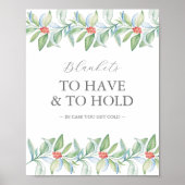 Winter Wedding Teken Groene en Witte Botanicals Poster (Voorkant)