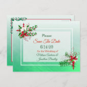Winter Wedding Thema Save the Date Briefkaart (Voorkant / Achterkant)