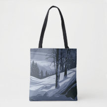 Winter Weer Winkelen Errand Canvas tas