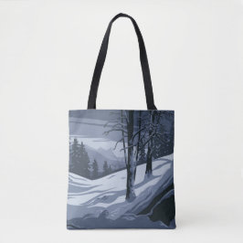 Winter Weer Winkelen Errand Canvas tas