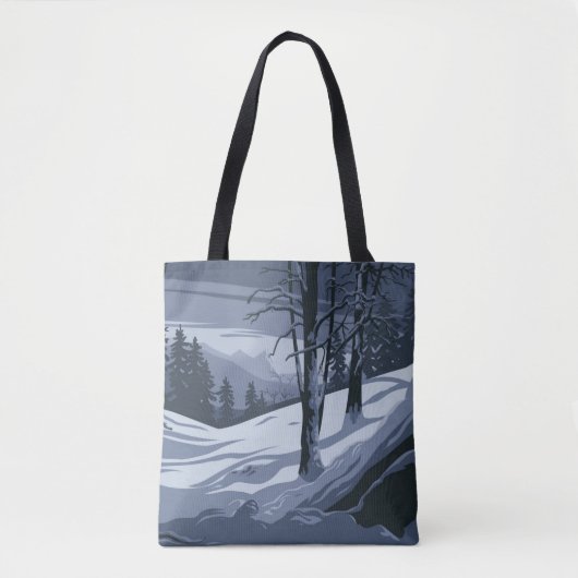 Winter Weer Winkelen Errand Canvas tas (Voorkant)