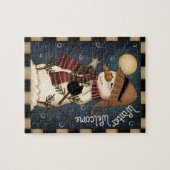 Winter Welcome Folk art Snowman Puzzle (Horizontal)