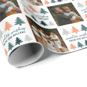 Winter Wensen Kerstbomen Foto Cadeaupapier (Rol Hoek)