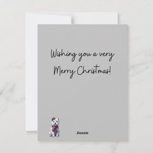 Winter Westie Joyeux Noël Carte (Dos)