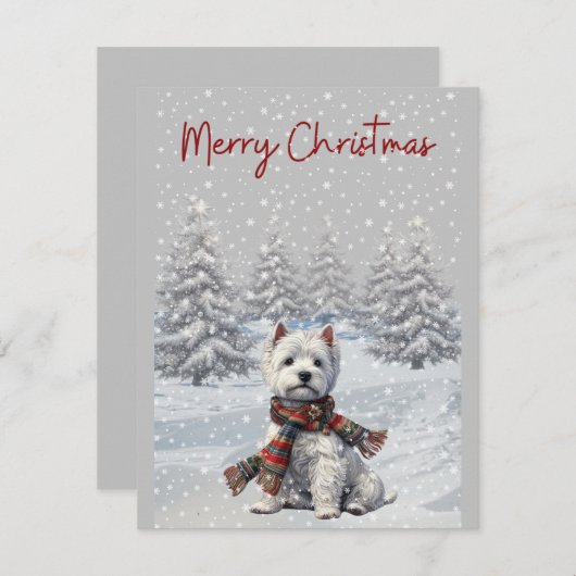 Winter Westie Joyeux Noël Carte (Devant / Derrière)