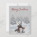 Winter Westie Joyeux Noël Carte<br><div class="desc">West Highland Terrier en hiver Joyeuse carte de Noël</div>