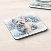 Winter Westie Onderzetters (Linkerzijde)