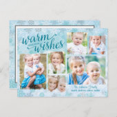 Winter Whimsy Collage Carte photo de vacances (Devant / Derrière)