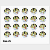 Winter Whimsy Schattige Polar Beer Baby's in Sneeu Ronde Sticker (Vel)