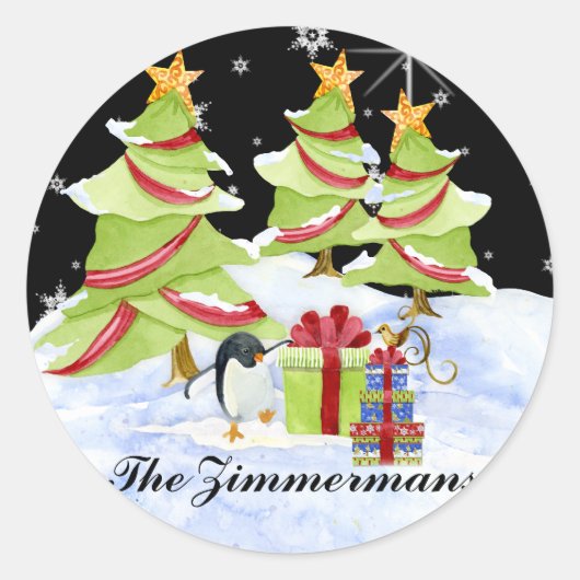 Winter Whimsy Schattige Polar Beer Baby's in Sneeu Ronde Sticker (Voorkant)