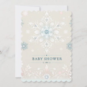 Winter Whimsy Sneeuwvlok Baby shower Invitation Kaart