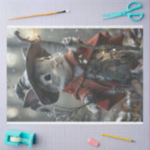 Winter Whiskers Kerstmis Mouse Decoupage Tissuepapier (Craft)