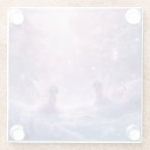 Winter Whispers and Fairy Light Glazen Onderzetter (Achterkant)