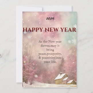 "Winter Whispers: Sneeuwwitje Nieuwjaar wenskaart" Feestdagenkaart